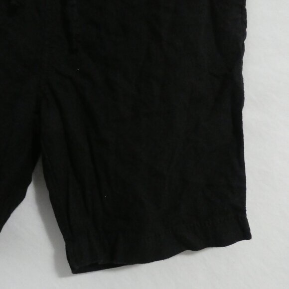 Black Shorts | Stretchy Waist and Drawstring Front | Button and Zip-Up Closure - Picture 8 of 14